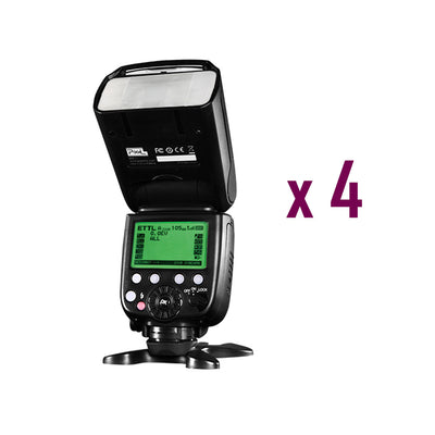 4 x Pixel X800C Pro Version Lightweight HSS GN60 Flash Speedlite for Canon DSLR - Rogitech Ltd