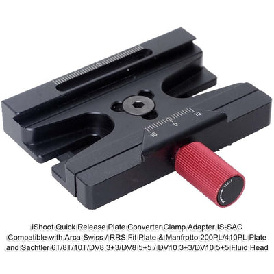 iShoot Quick Release Plate Adapter for Arca-Swiss Fit & Manfrotto 200PL/410PL etc.