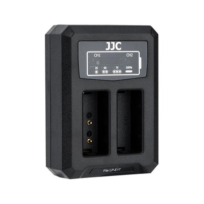 JJC DCH-LPE17 USB Dual Battery Charger fits Canon LP-E17 Camera 77D 800D M6 MK2