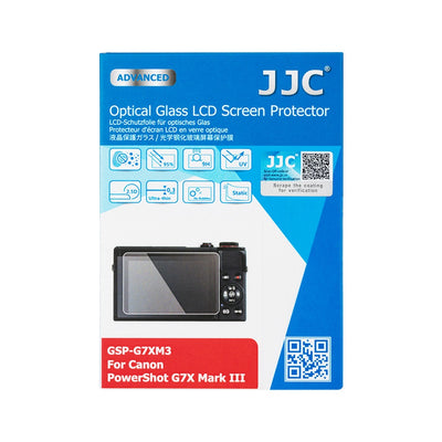 JJC GSP-G7XM3 Optical Glass LCD Screen Cover Protector for Canon R8, R50, G7X Mark III, 850D